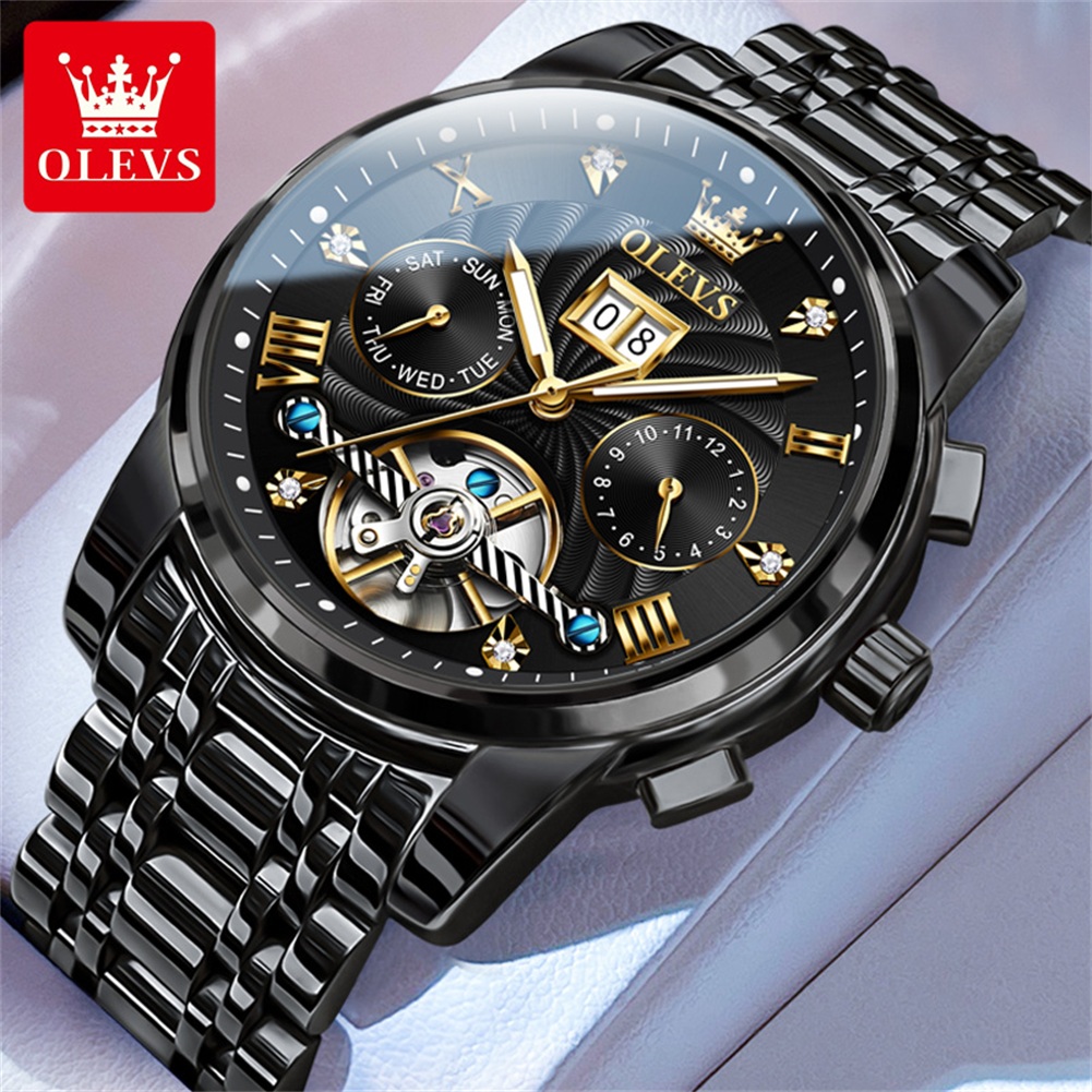 Automatic Pilot Watch - OLEVS jam tangan otomatis penuh multifungsi