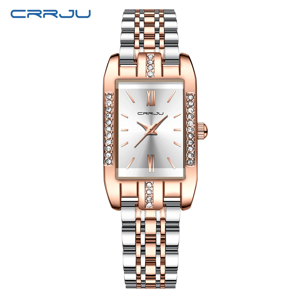 Luxury Watch Girl - CRRJU Jam Tangan Persegi Mewah untuk