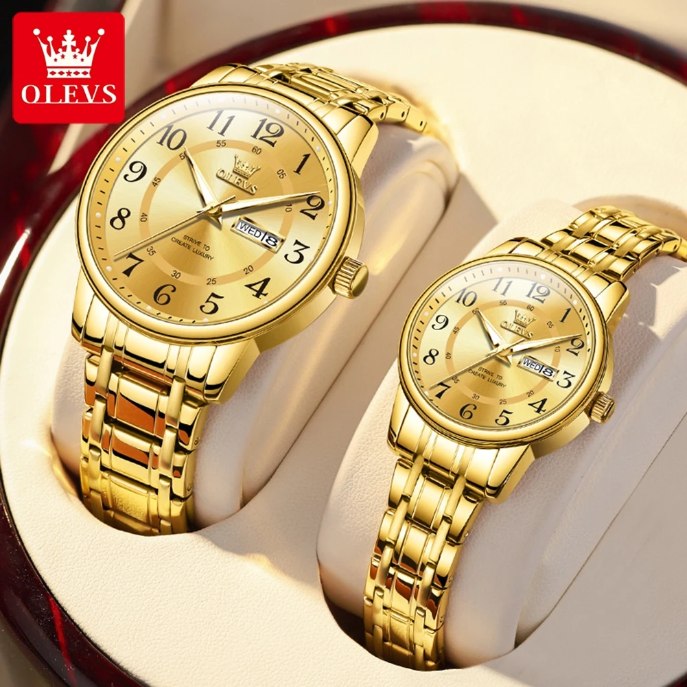 Luxury Watch Gift For Her - Jam Tangan Pasangan OLEVS 2891 Original