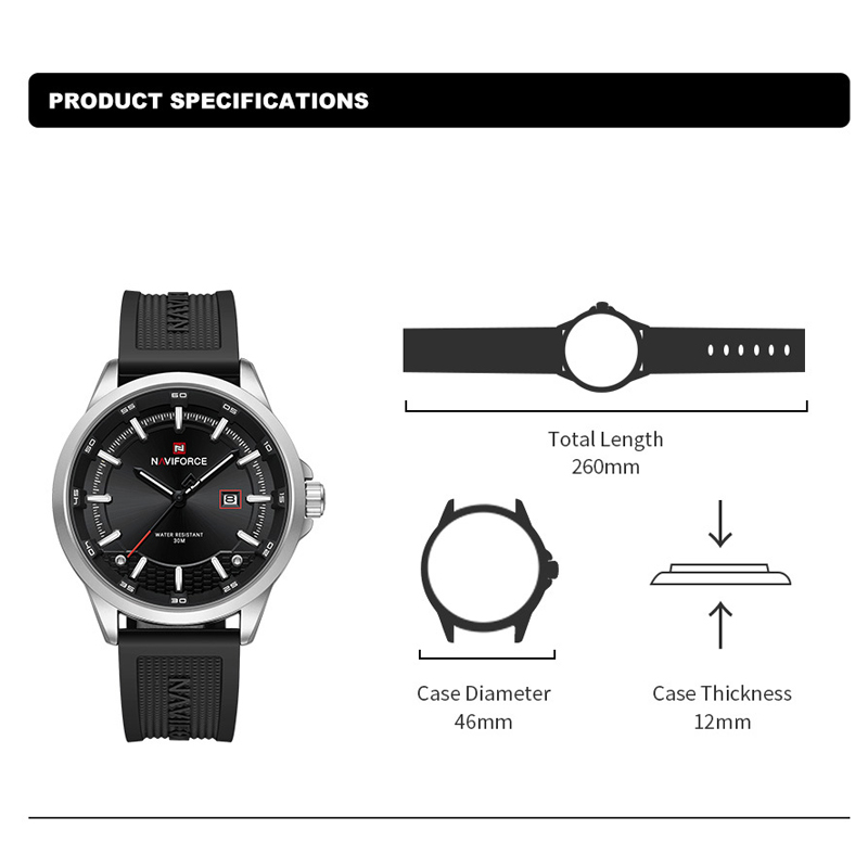 NAVIFORCE Jam Tangan Pria Mewa - Open Heart Watch ulasan dan harga