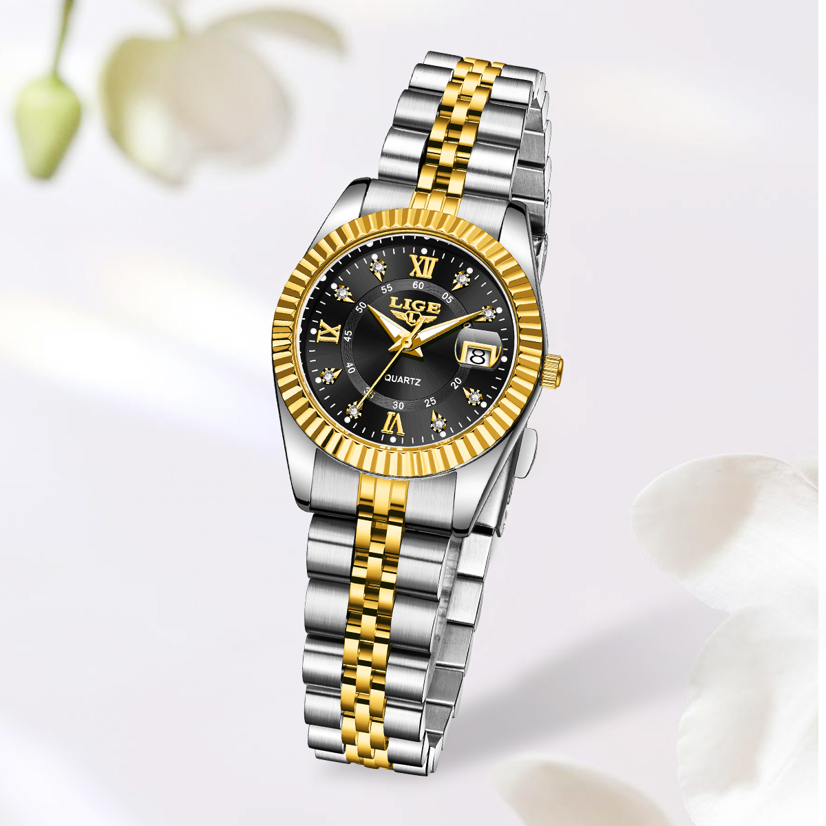 LIGE Jam Tangan Kuarsa Wanita  - Luxury Watch Display Case ulasan dan harga