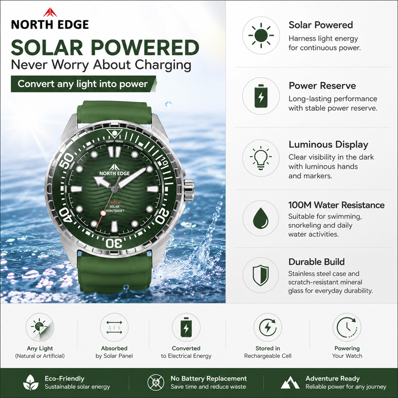 NORTH EDGE TRITON Jam Tangan S - Diver Watch 300M ulasan dan harga